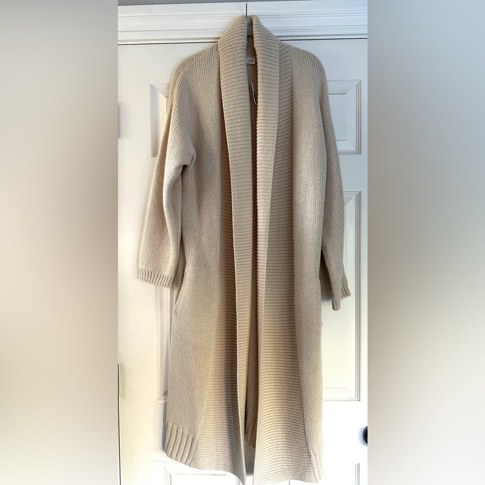 GAP Cream Long Cozy Knit Cardigan
